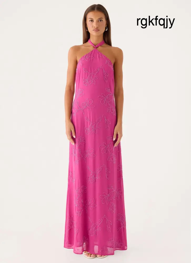 Cliffs Edge Maxi Dress - Berry Kiss - Maxi Dresses