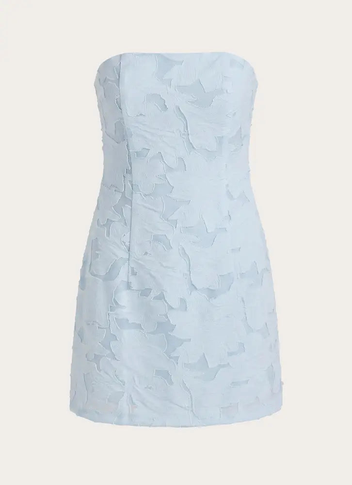 Della Lace Strapless Mini Dress - Blue - Mini Dresses
