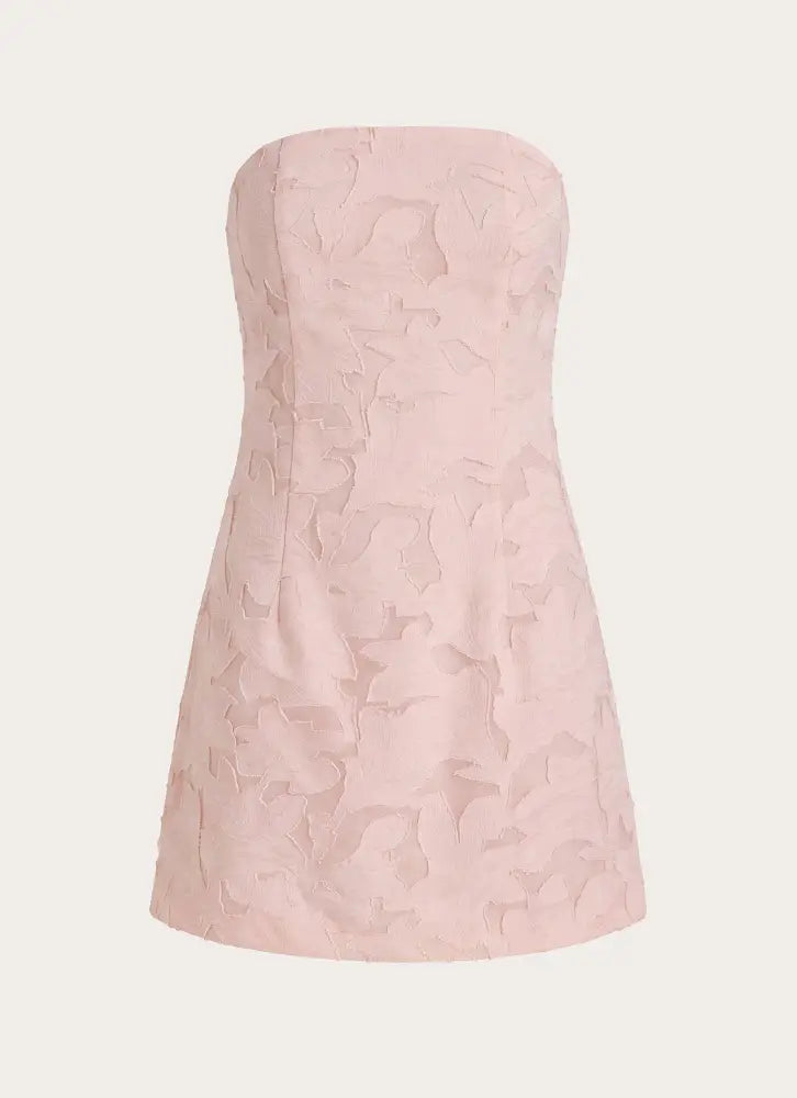 Della Lace Strapless Mini Dress - Pink - Mini Dresses