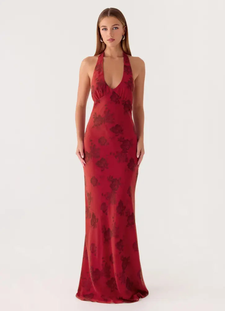 Freja Maxi Dress - Cherry Rose - Maxi Dresses