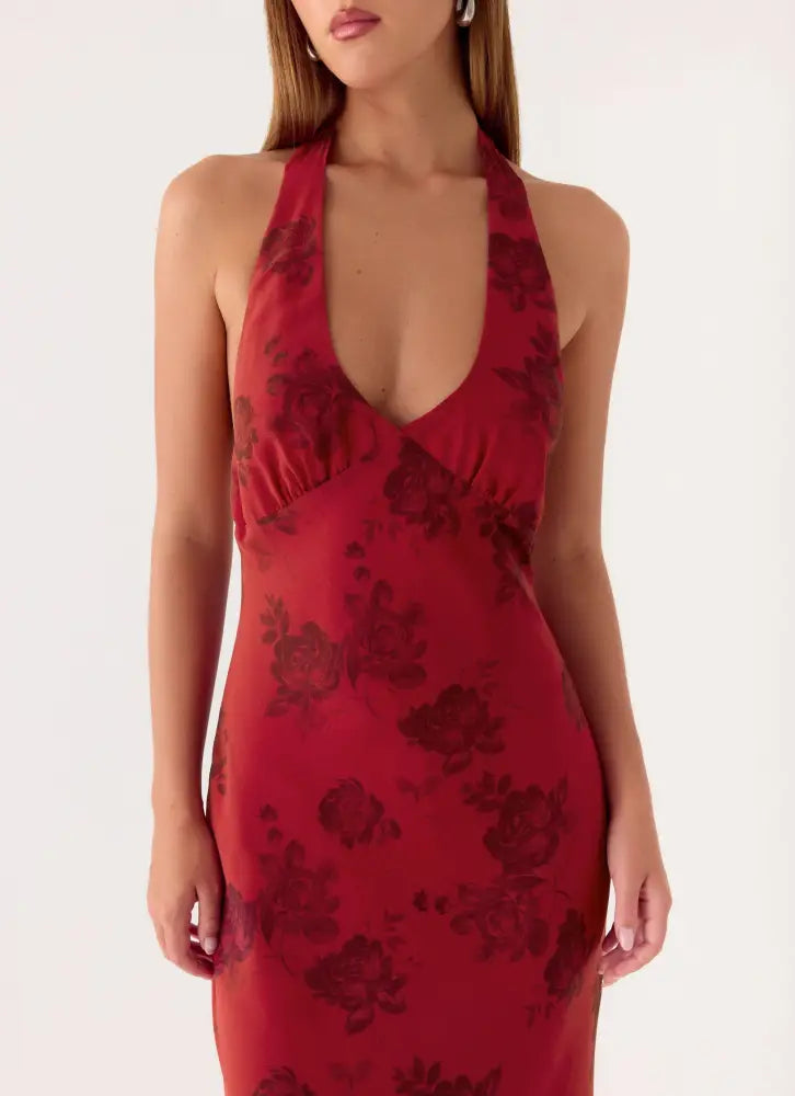 Freja Maxi Dress - Cherry Rose - Maxi Dresses