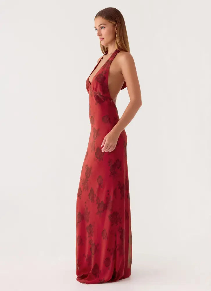 Freja Maxi Dress - Cherry Rose - Maxi Dresses