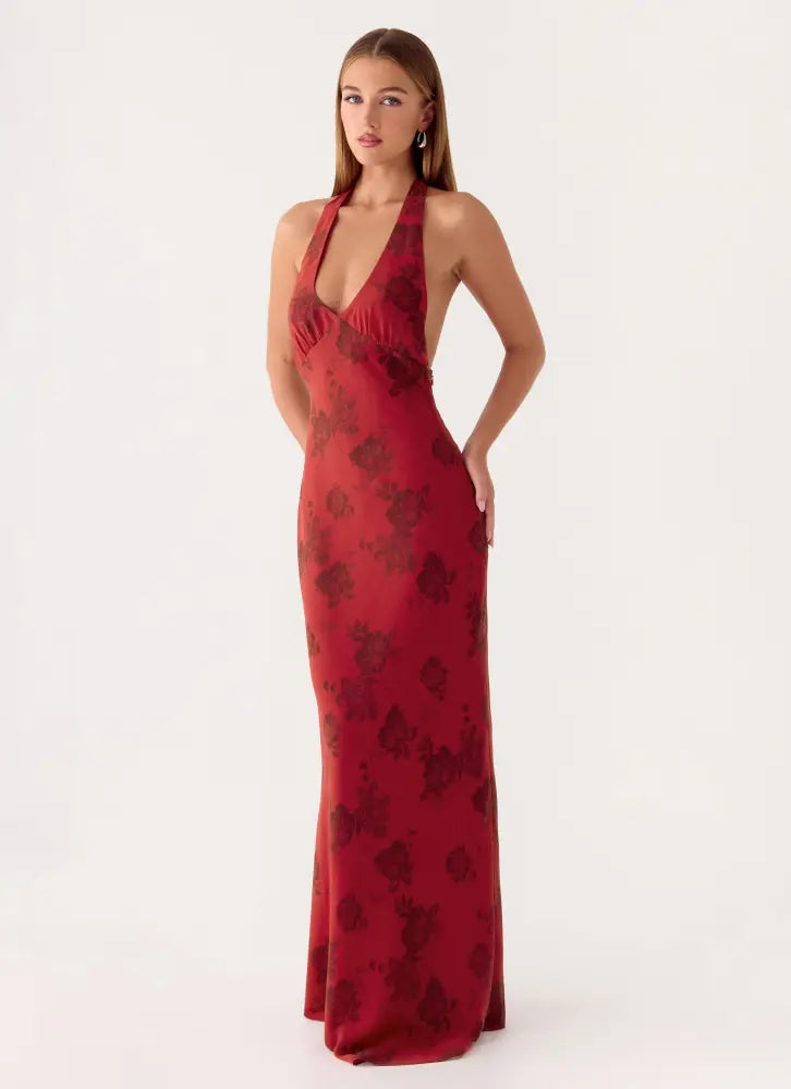 Freja Maxi Dress - Cherry Rose - Maxi Dresses