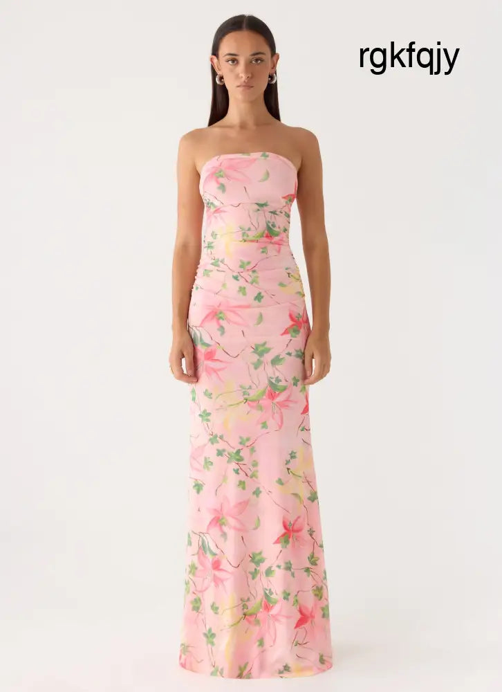 Iroha Strapless Maxi Dress - Blooming Spring - Maxi Dresses