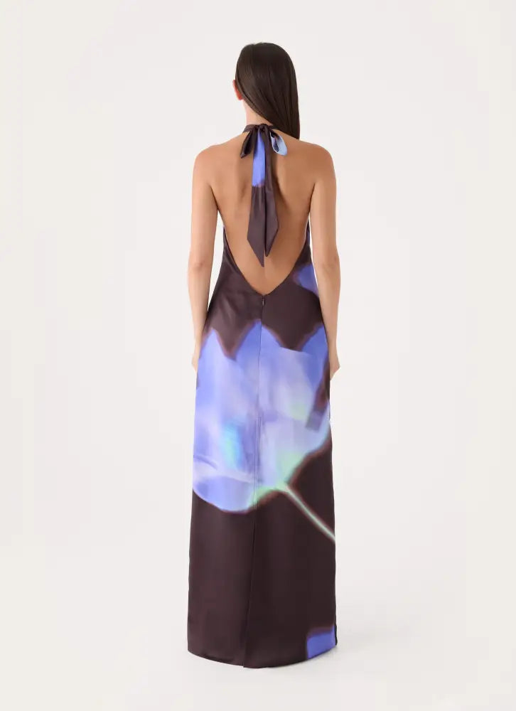 Luxia Printed Halter Maxi Dress - Floral Romance - Maxi Dresses