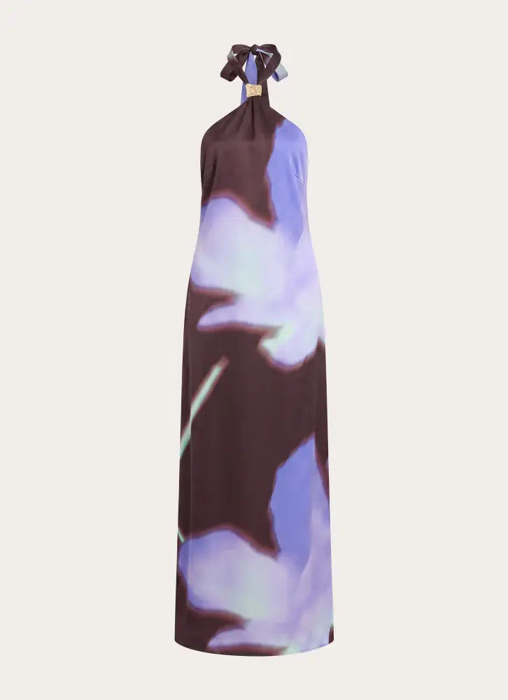Luxia Printed Halter Maxi Dress - Floral Romance - Maxi Dresses