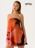 Marcita Mini Dress - Chocolate Blossom - Mini Dresses