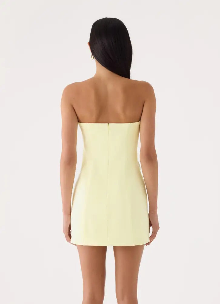Marta Strapless Mini Dress - Yellow - Mini Dresses