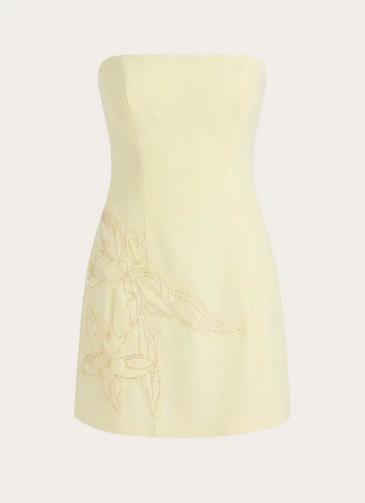 Marta Strapless Mini Dress - Yellow - Mini Dresses