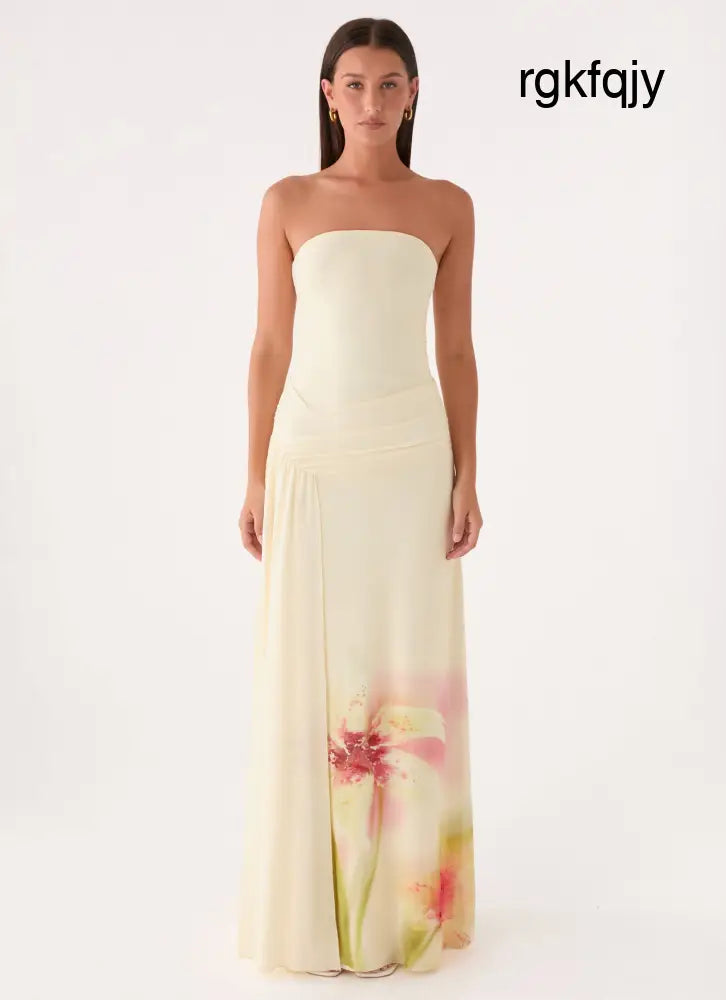 Palomar Strapless Maxi Dress - Soft Lily - Maxi Dresses