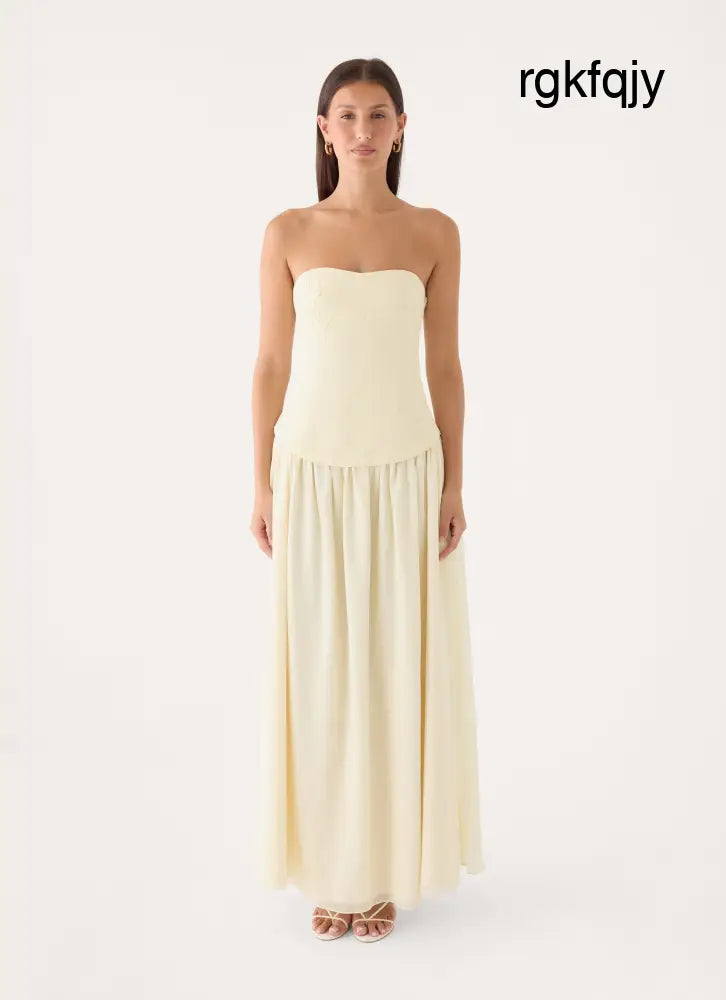 Pinky Up Maxi Dress - Butter Yellow - Maxi Dresses