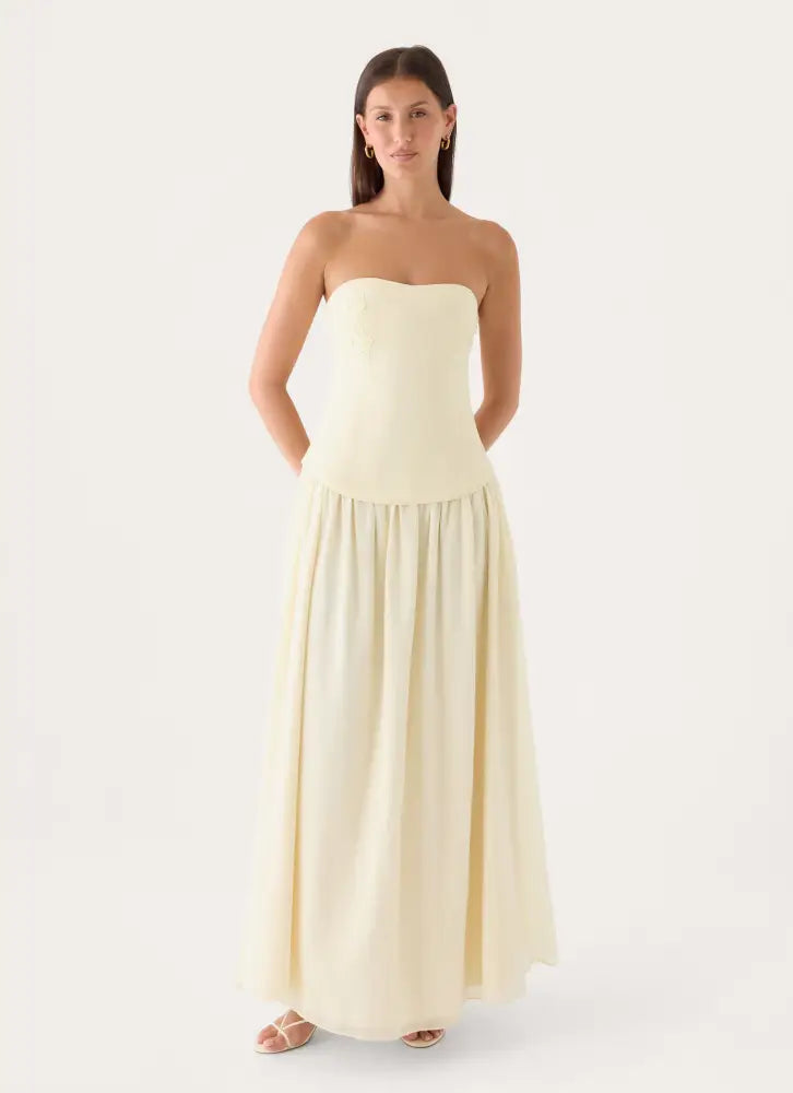 Pinky Up Maxi Dress - Butter Yellow - Maxi Dresses