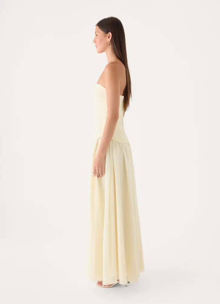 Pinky Up Maxi Dress - Butter Yellow - Maxi Dresses