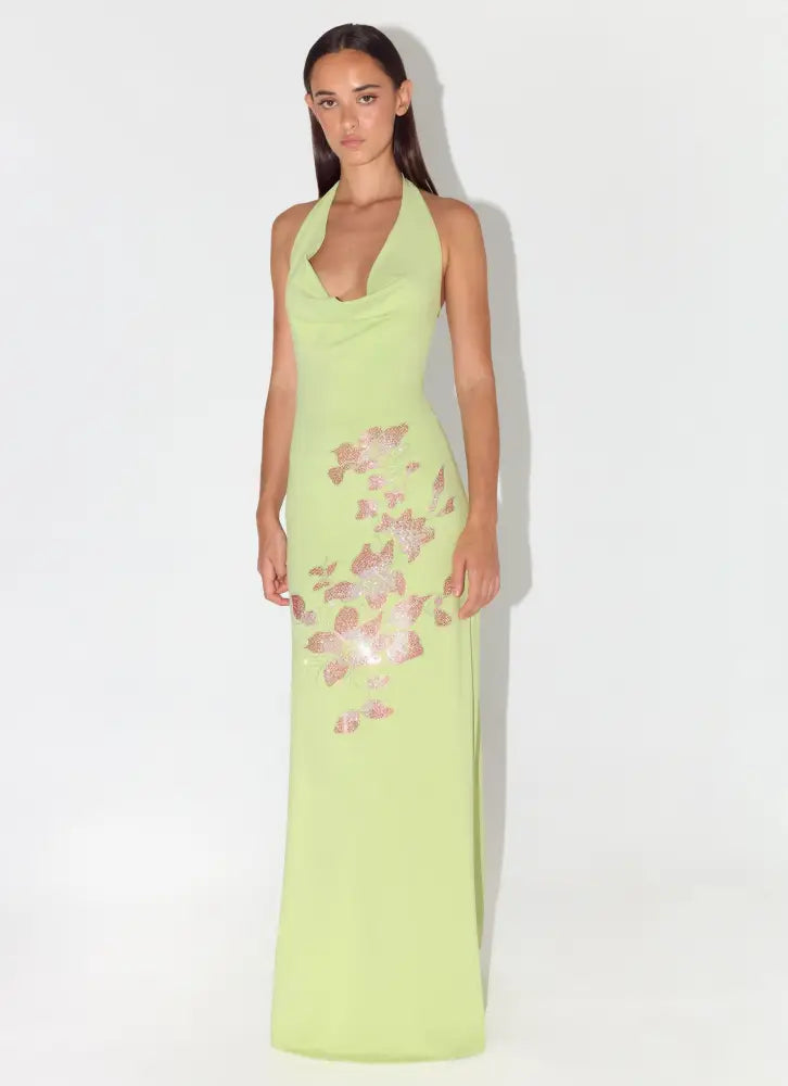 Quaresma Embellished Maxi Dress - Lime - Maxi Dresses