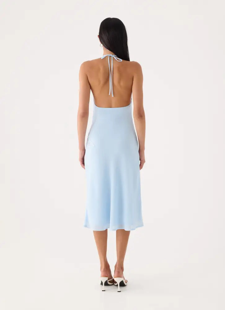 Valeska Beaded Midi Dress - Blue - Midi Dresses